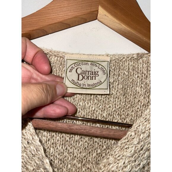 Carraig Donn Vintage Womens Sweater Size Small Tan Knit Cardigan Button Down - Picture 3 of 8